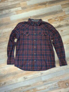 Moonshine Spirit by Brad Paisley Pearl Snap Men's L Western Shirt red/navy L/S